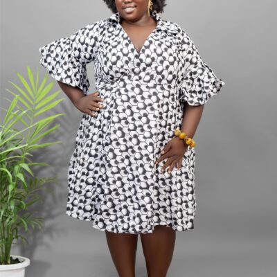 Medina Plus Size African Print Wrap Dress