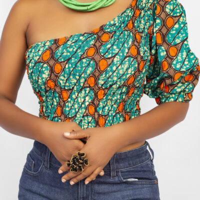 Moremi Assymetrical One-Sleeve Crop Top