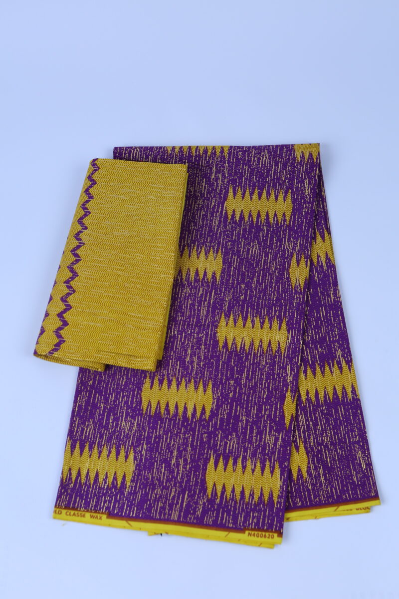 Super Gold Quality African Purple and Yellow Fabric