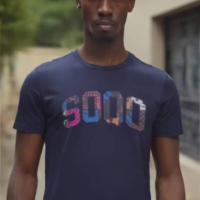 SOQO Graphic T-Shirt – Bold Afro-Caribbean Tee - Navy Blue