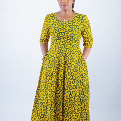 Mirembe African Ankara Print Quarter Sleeve Dress