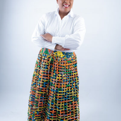Mita Weaved Stylish African Mix Ankara Print Skirt