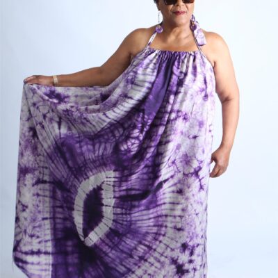 Tie-Dye Kaftan with Matching Headscarf- Fola