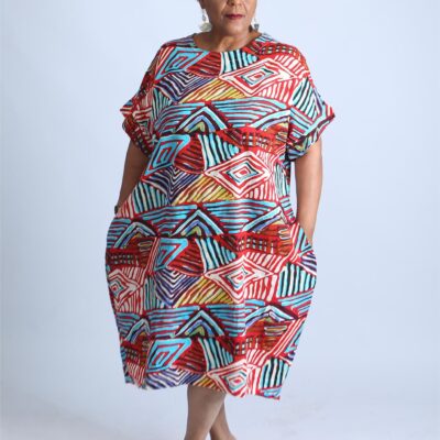 Geometric Print Relaxed fit Italian Dress - Fiyin