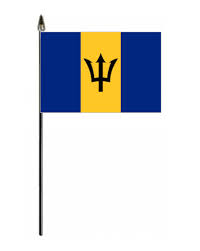 Barbados Miniature Hand Flag