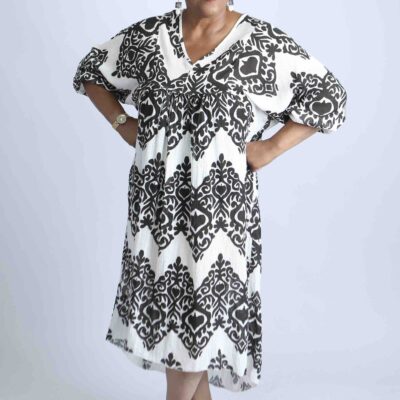 Geometric Print Relaxed fit Italian Dress – Damask