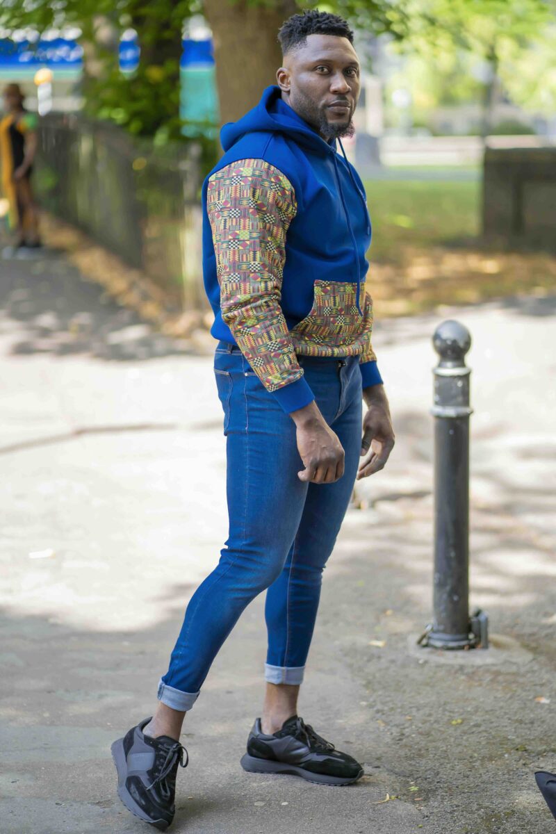 Unisex Afro-Fusion Hoodie sweatshirt -Royal Blue