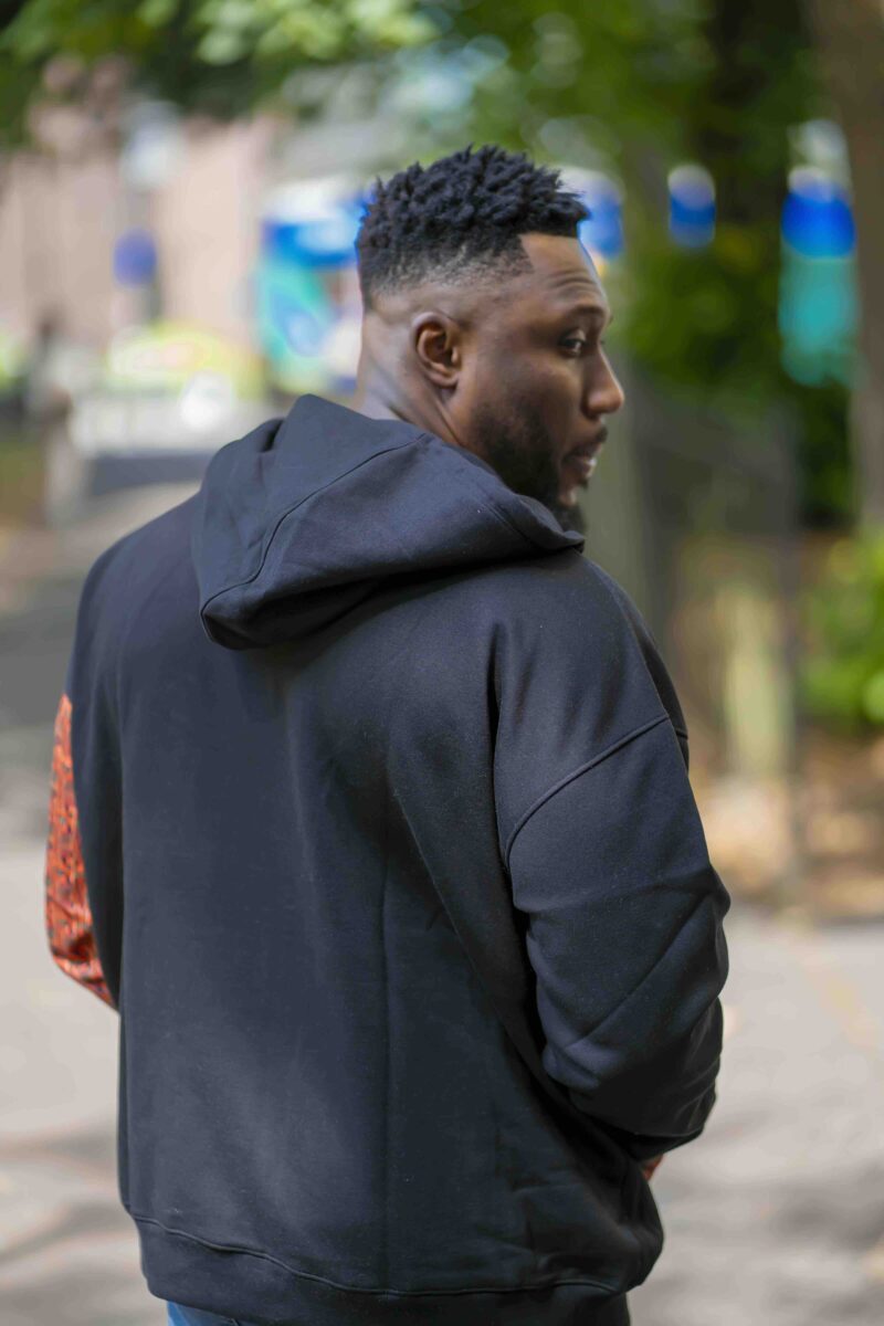 Unisex Afro-Fusion Zip Hoodie - Black