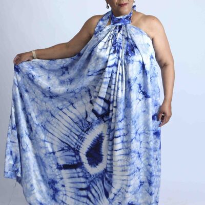 Tie-Dye Kaftan with Matching Headscarf- Sefa
