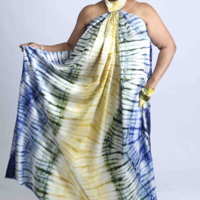 Tie-Dye Kaftan with Matching Headscarf- Sika