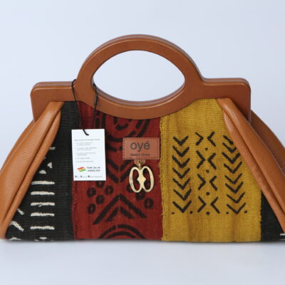 African Print Handbag with Wooden Handles – Oyé Collection