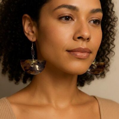 Handcrafted Wooden African Kenyan Earrings - Boho