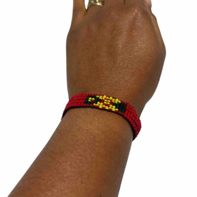 Angola Flag Beaded Bracelet