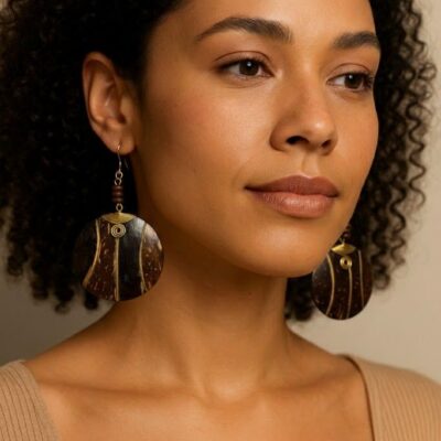 Handcrafted Wooden African Kenyan Earrings - Boho