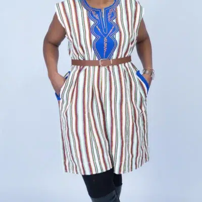 Handwoven Batakari Dress with Embroidery