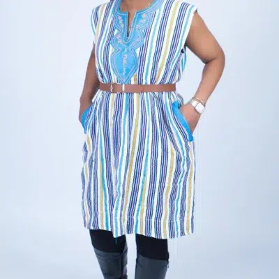 Handwoven Batakari Dress with Embroidery