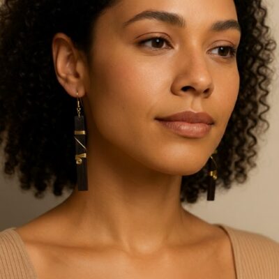 Handcrafted Wooden African Kenyan Earrings - Tribal