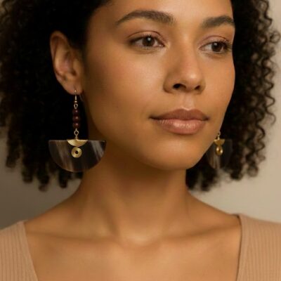 Handcrafted Wooden African Kenyan Tribal Earrings -Boho