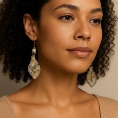 Handcrafted Wooden African Kenyan Tribal Earrings -Sahara