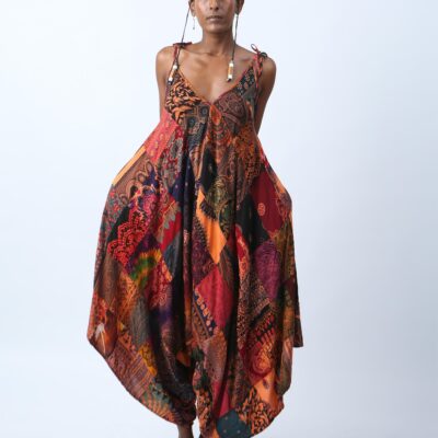 Free Size Bohemian Patchwork Wide-Leg Jumpsuit  - Selim