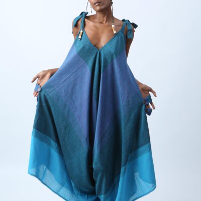 Free Size Bohemian Patchwork Wide-Leg Jumpsuit  - Nanfile