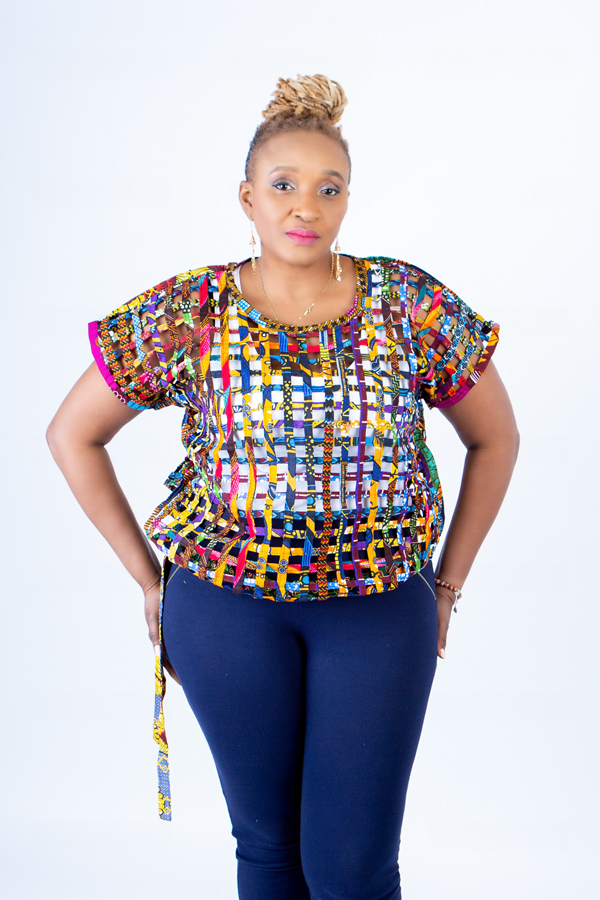 Hani Handwoven Multicolored Ankara Waist-Tie Top - Image 2