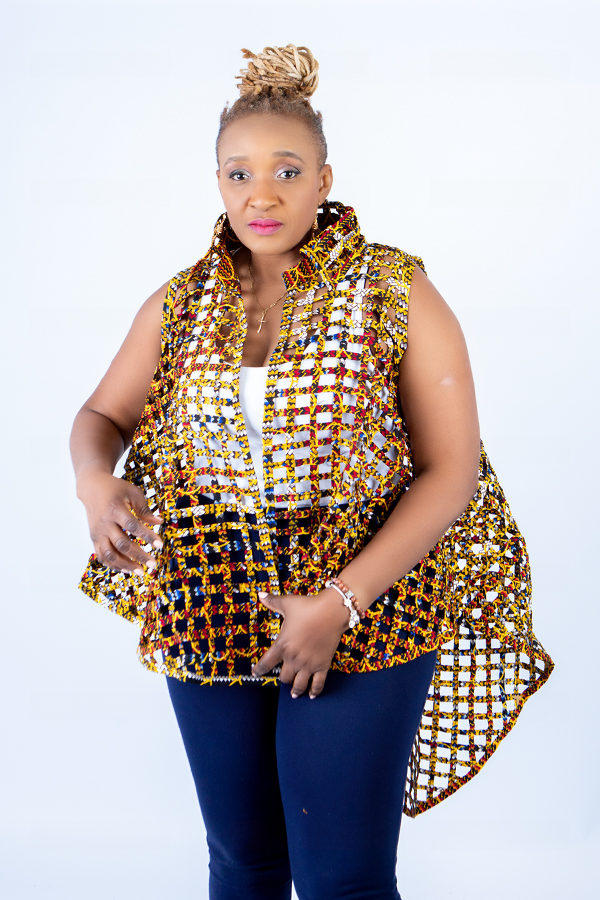 Berta Colourful Woven Asymmetrical Collared Kimono - Image 2