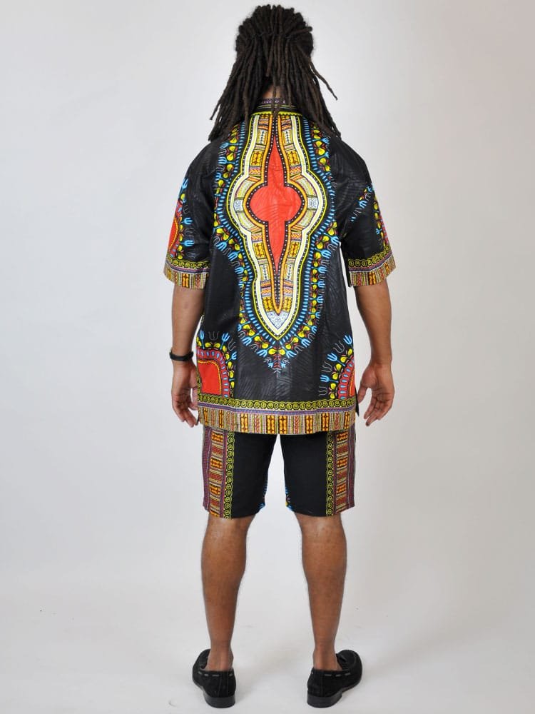 African Dashiki Matching Short Pants Set Co-ord - Image 2