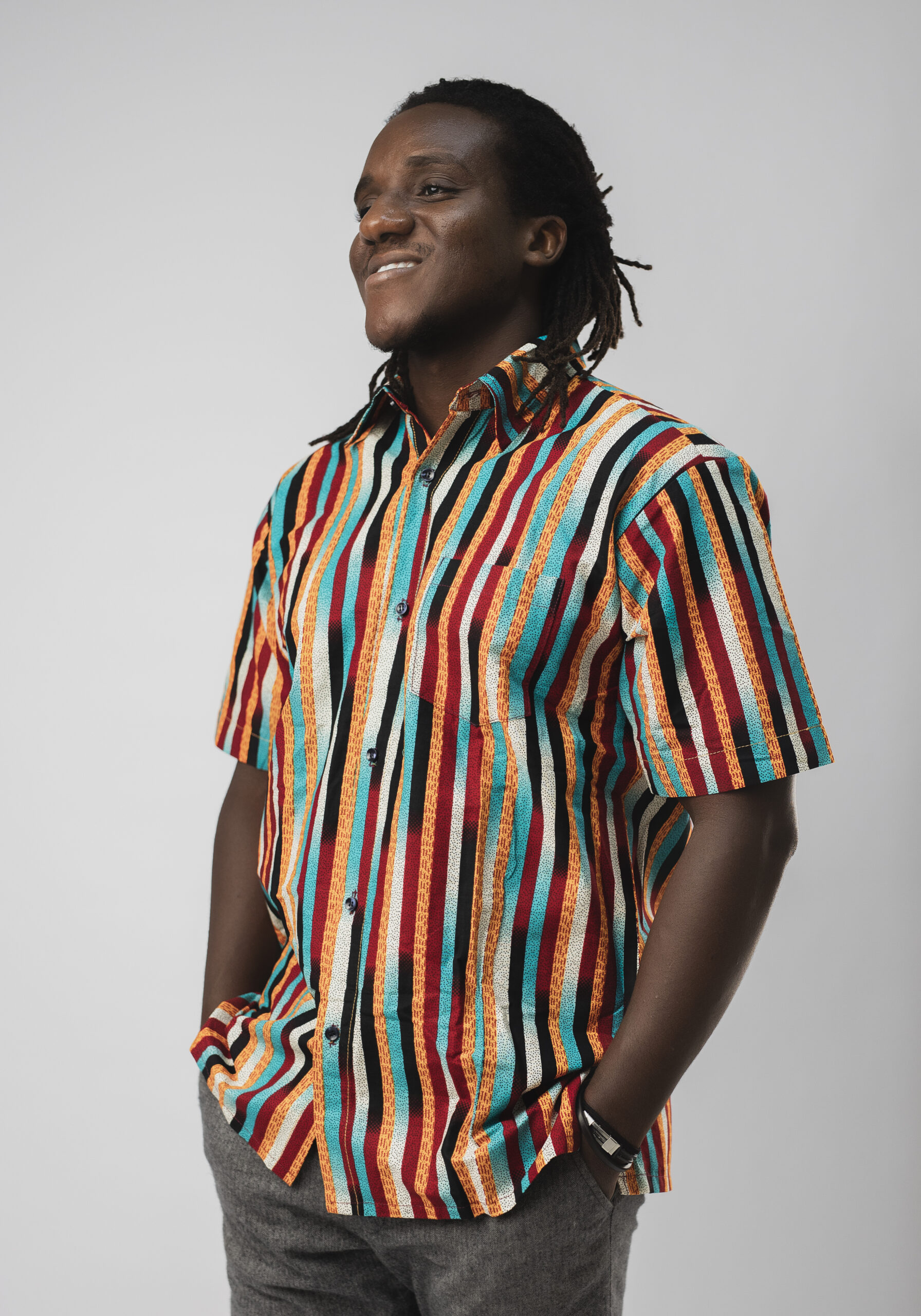 Rainbow Striped African Best Customisable Stylish Shirt - Image 3