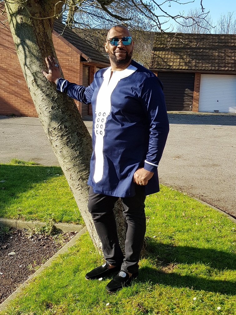 Limbani Navy & White Abstract Embroidery Shirt - Image 5