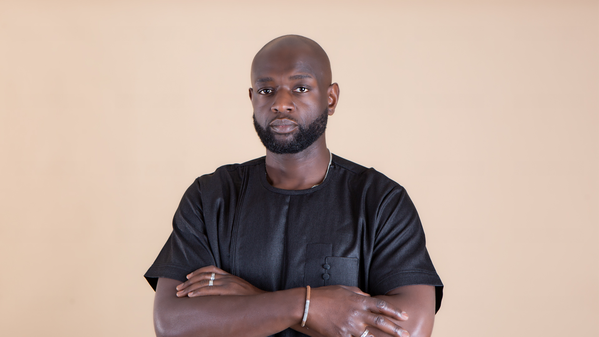 Beautiful Full Black Polish African Short Sleeve Suit - Image 2