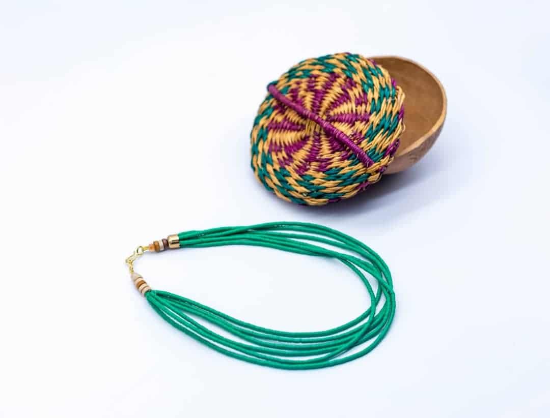 Green Multi-Layered Bead Necklace