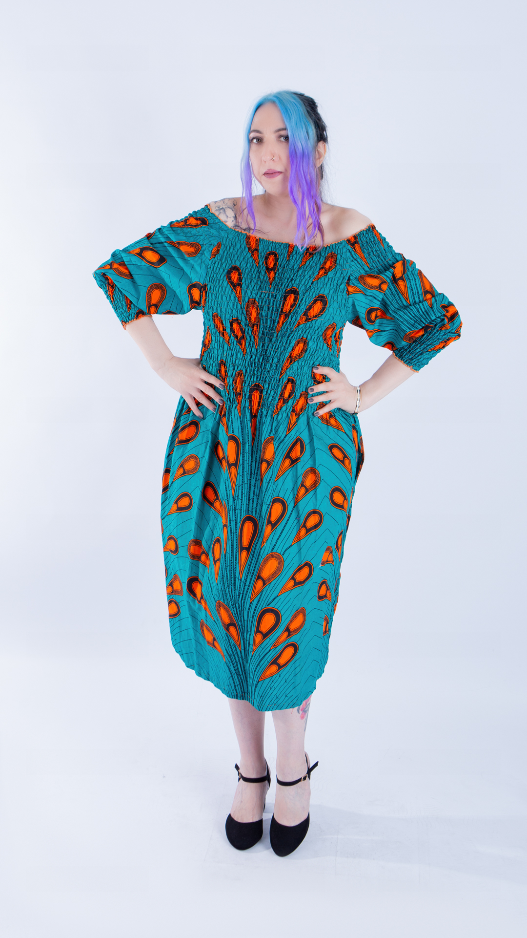 Adjo Stunning Turquoise Drop Waist Style Bandeau Dress - Image 5