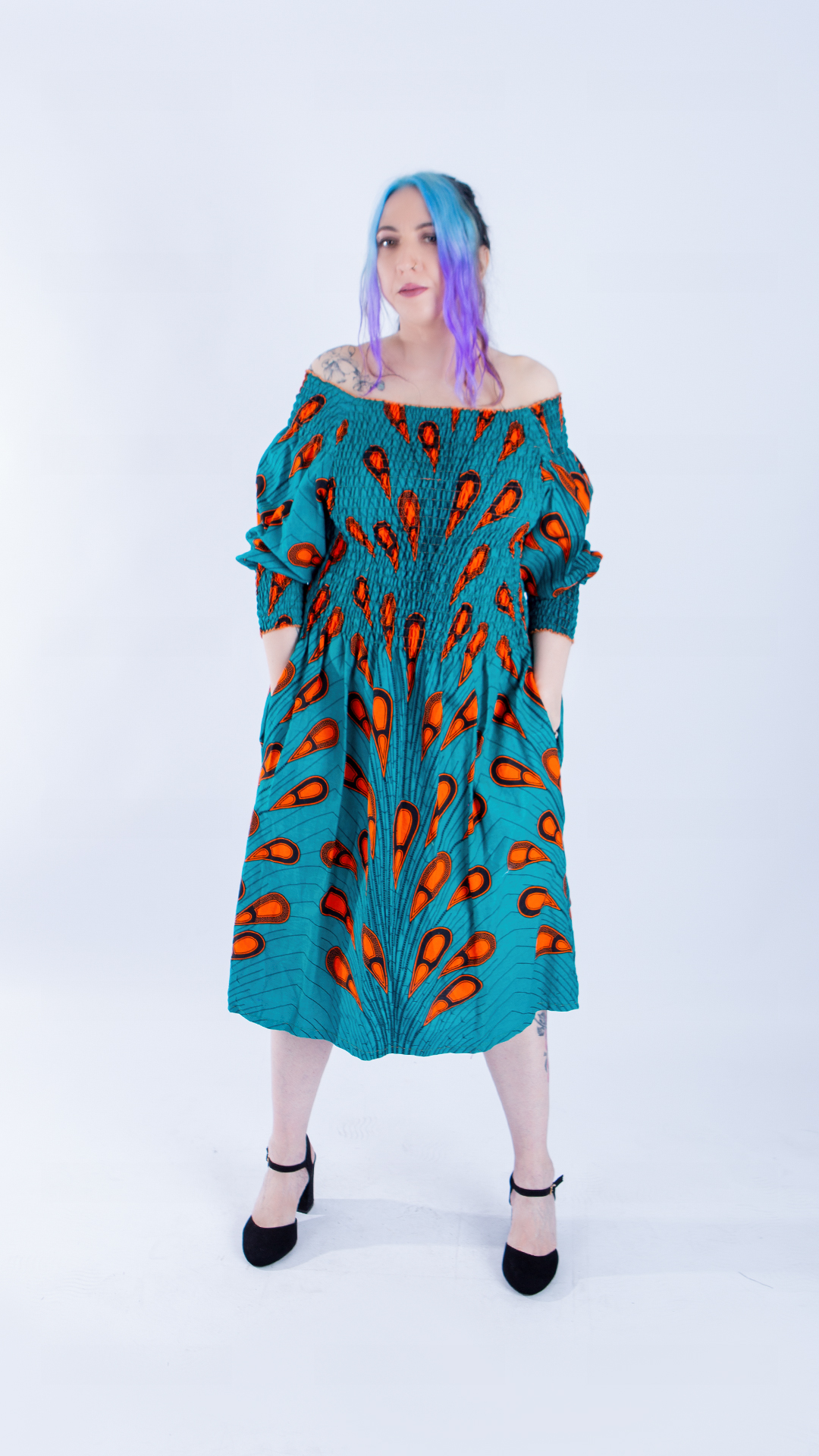 Adjo Stunning Turquoise Drop Waist Style Bandeau Dress