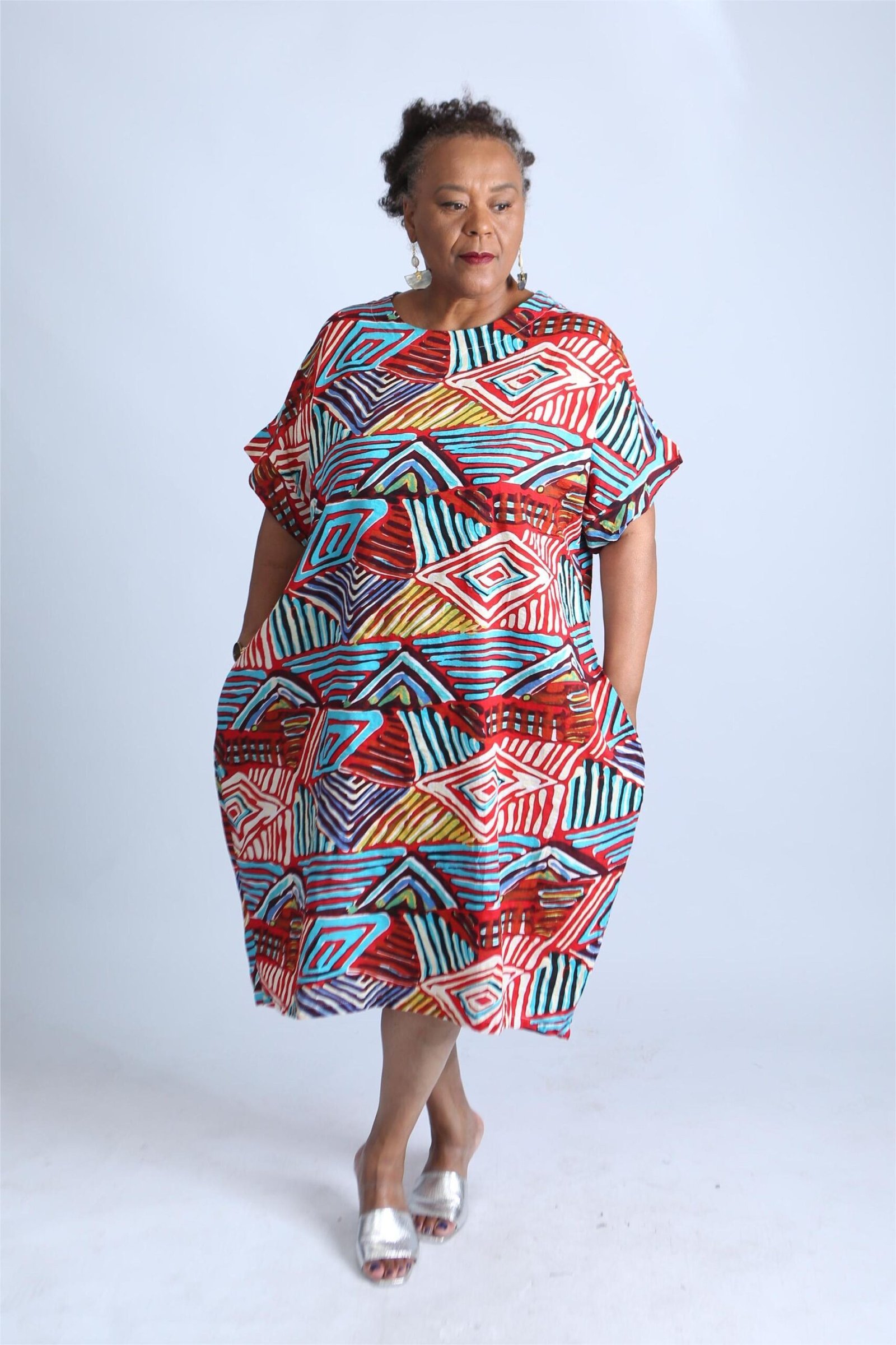 Geometric Print Relaxed fit Italian Dress - Fiyin