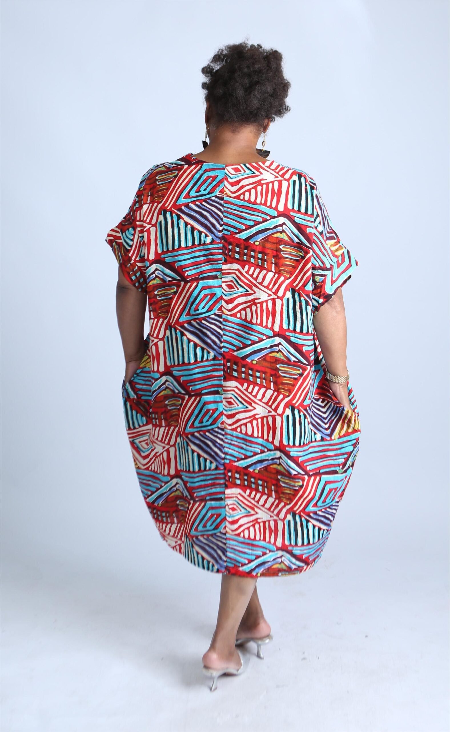 Geometric Print Relaxed fit Italian Dress - Fiyin - Image 4