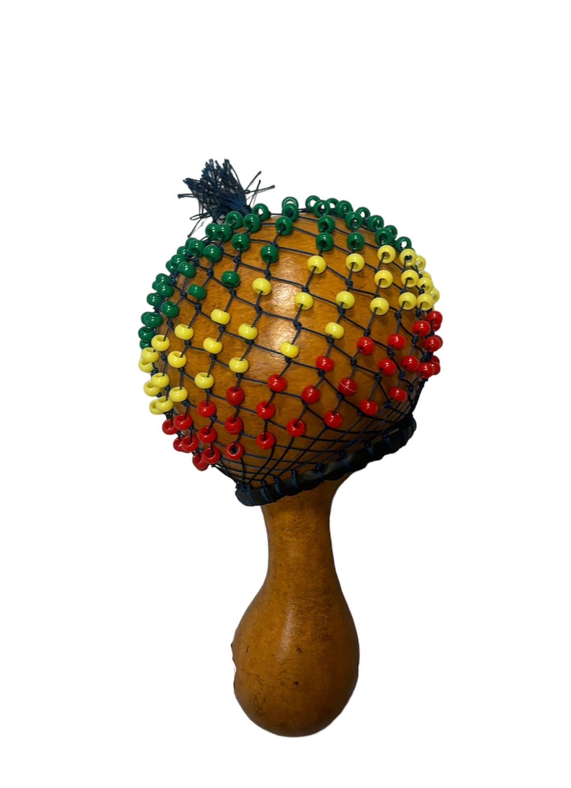 Nana Natural African Gourd Shekere Beaded Instrument - Image 2