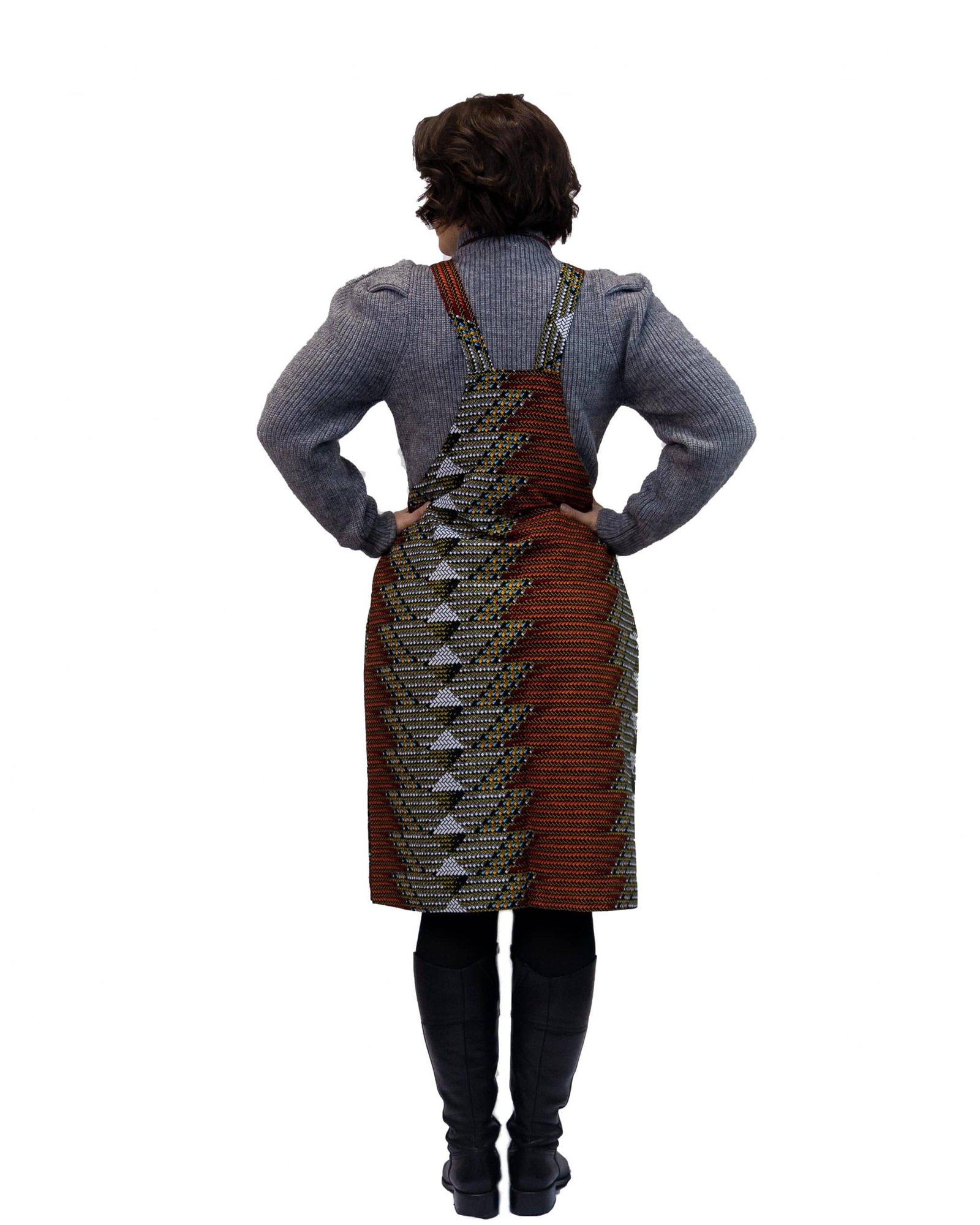 Larista African Kente Print Pinafore Dress - Image 2