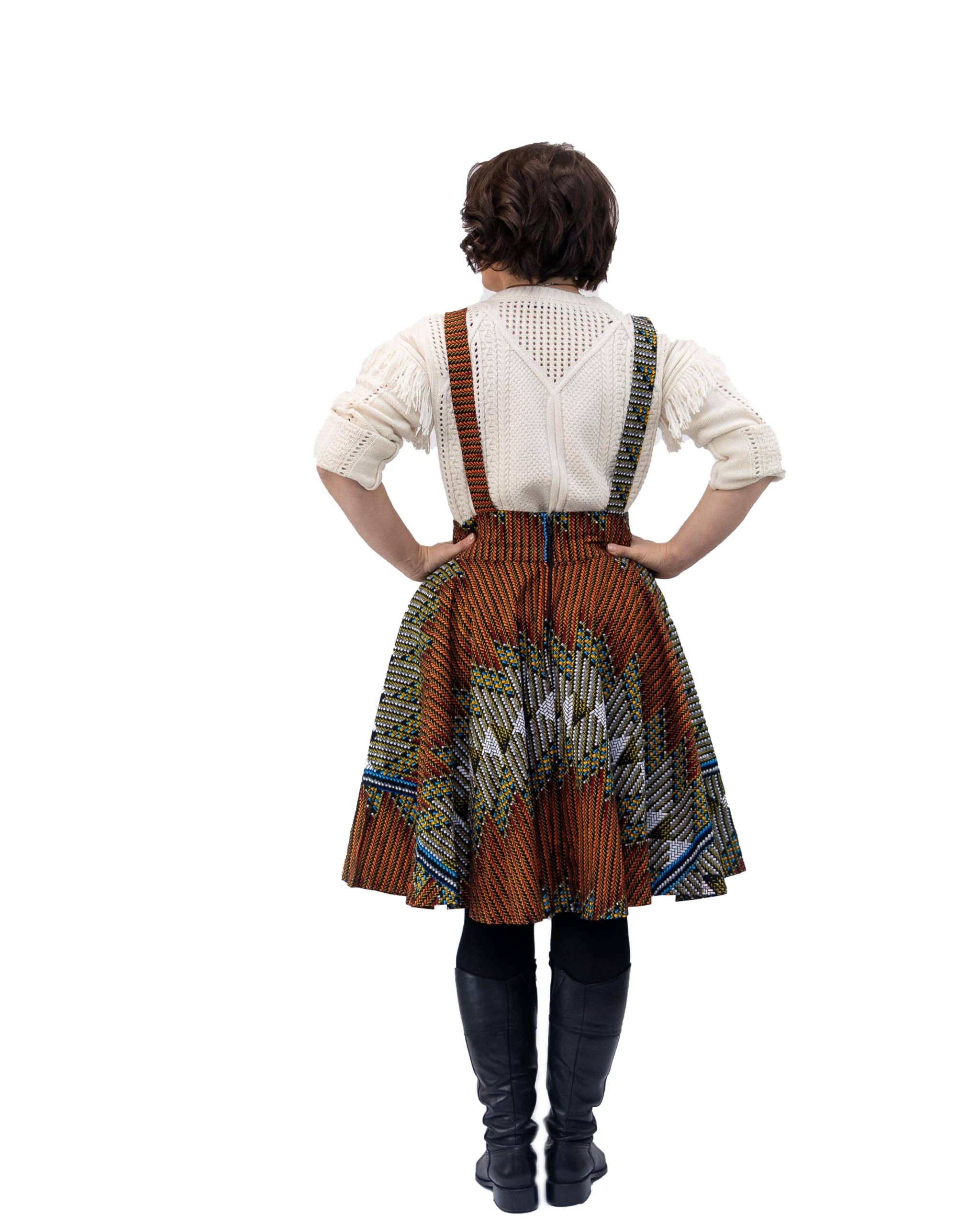 Leena African Kente Print Pinafore Dress - Image 2