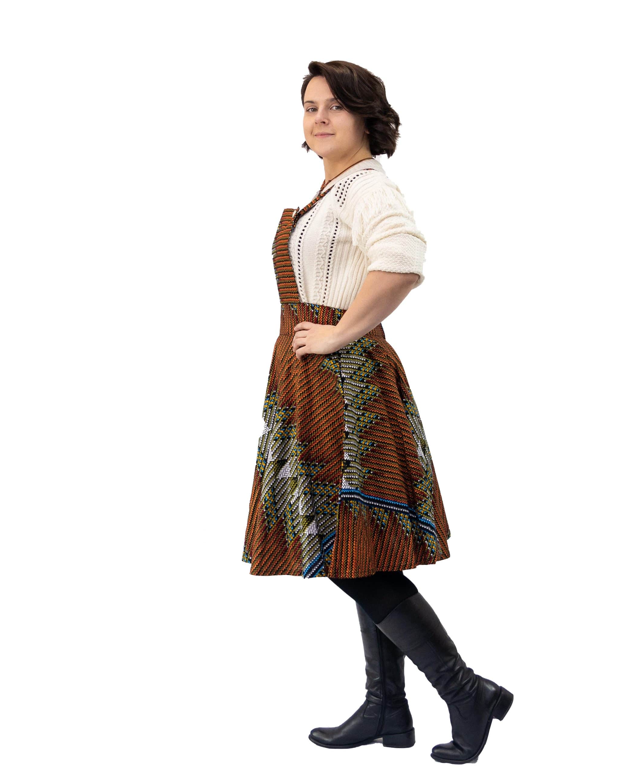 Leena African Kente Print Pinafore Dress - Image 3