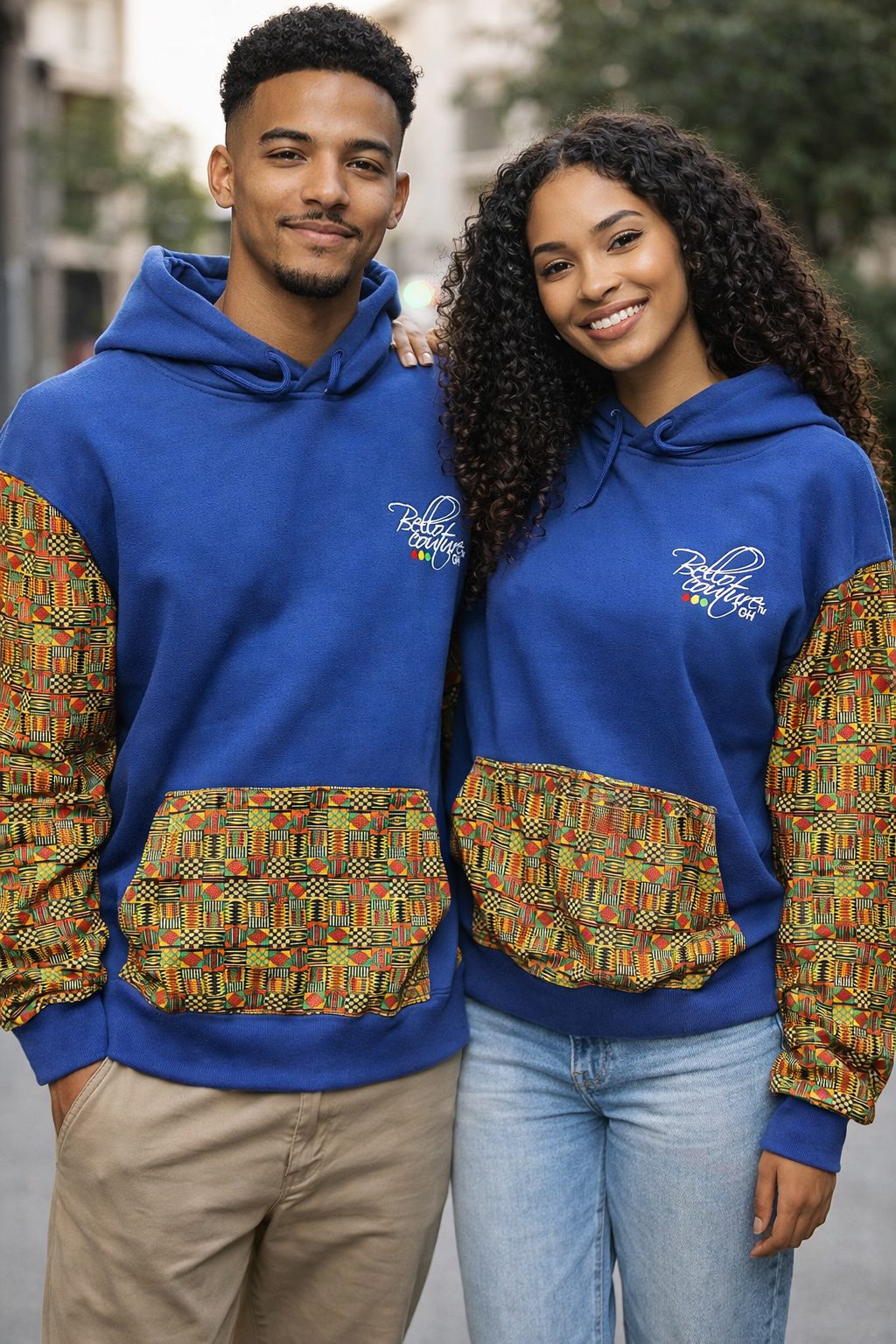 Unisex Afro-Fusion Hoodie sweatshirt -Royal Blue