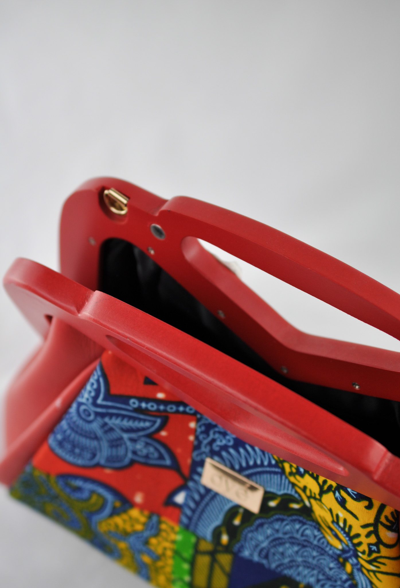 Haiba Oye Red Multi Ankara Print Purse - Image 5