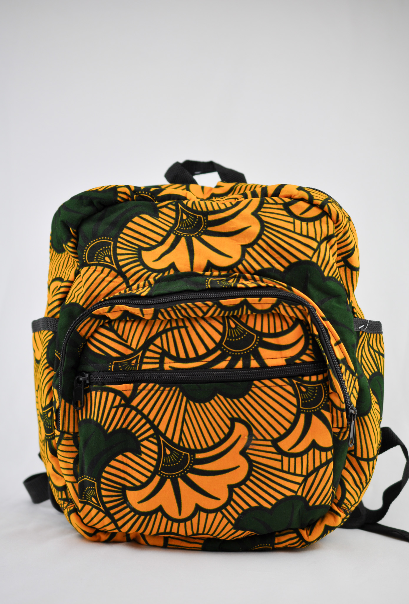 Divine Orange and Forest Green Ankara Backpack - Image 4