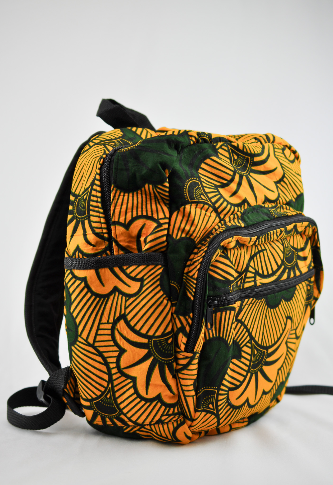 Divine Orange and Forest Green Ankara Backpack - Image 3
