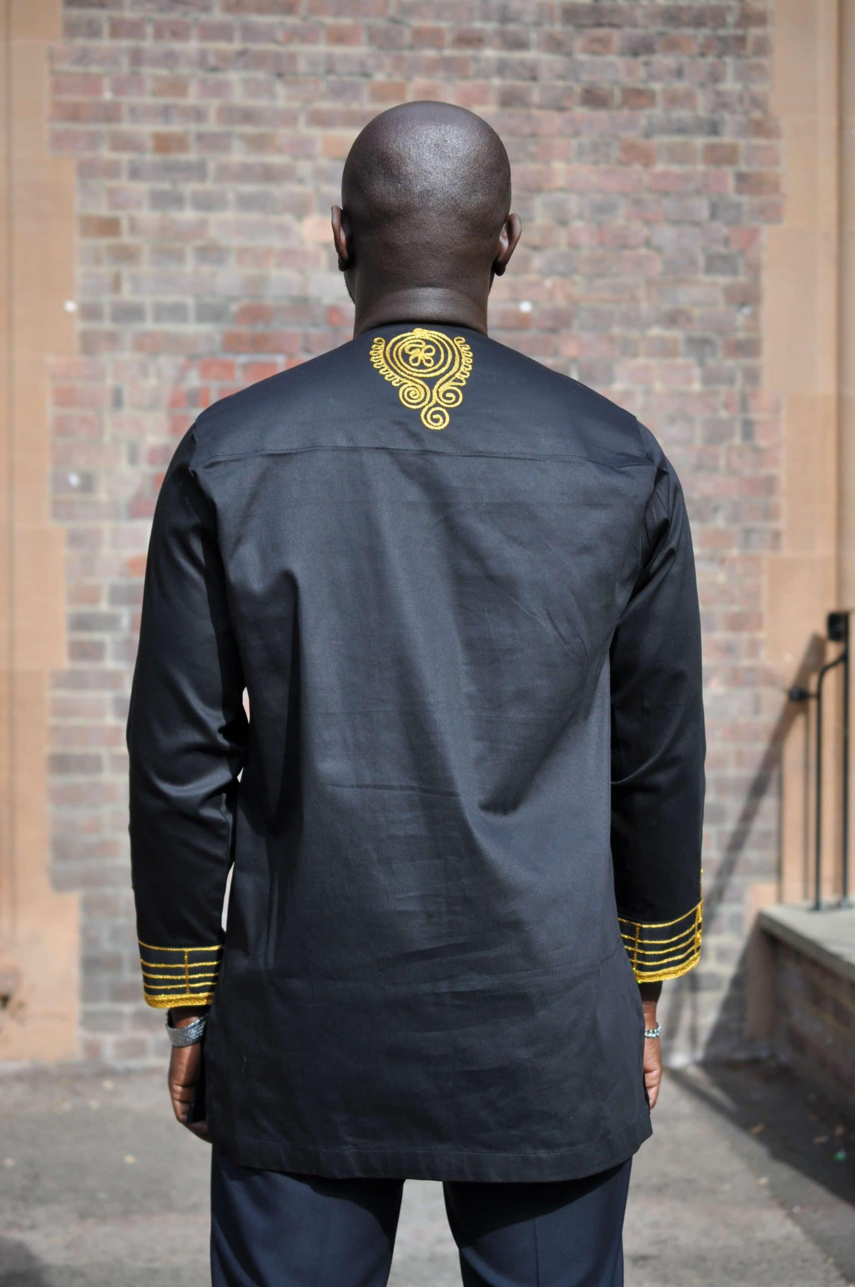 Addo Black & Gold African Embroidery Shirt - Image 2