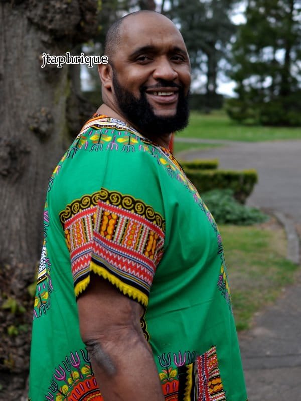 Men's Green African Dashiki Shirt - Image 6