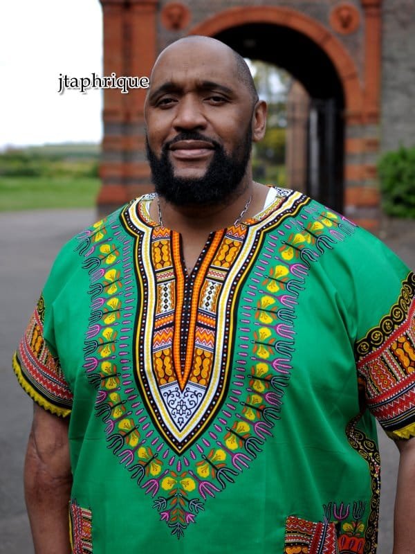 Men's Green African Dashiki Shirt - Image 5