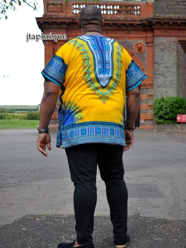 Men's Yellow African Dashiki Shirt - Image 2