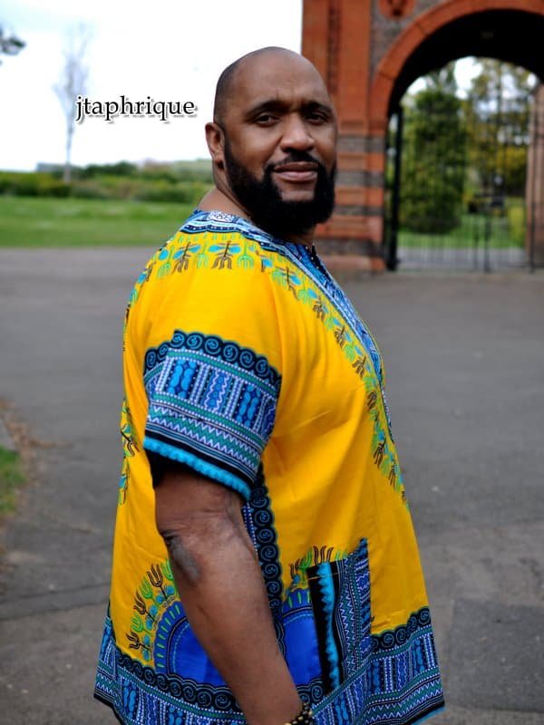 Men's Yellow African Dashiki Shirt - Image 3