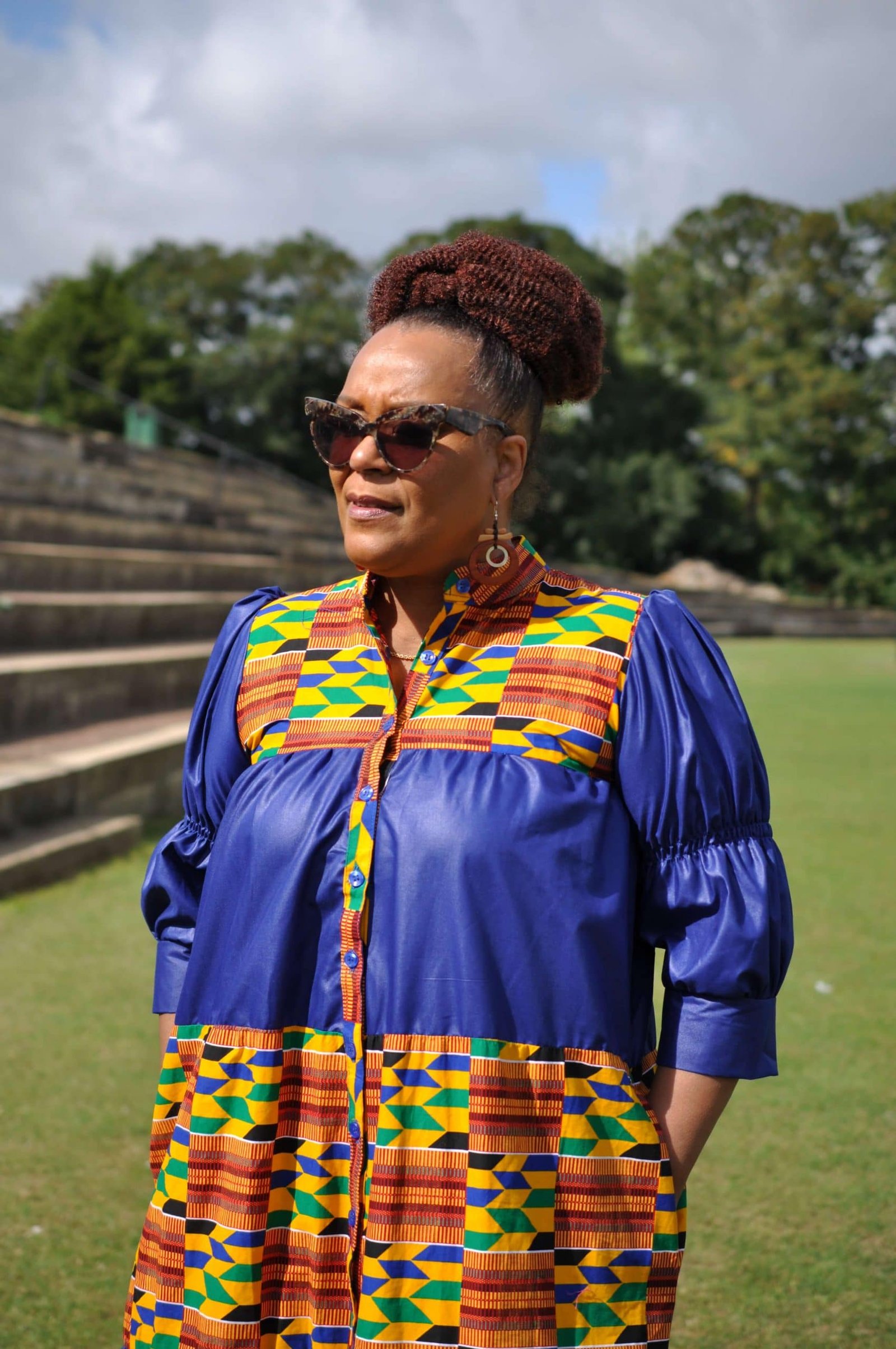 Makena African Print Smock Dress in Different Colours - Image 4